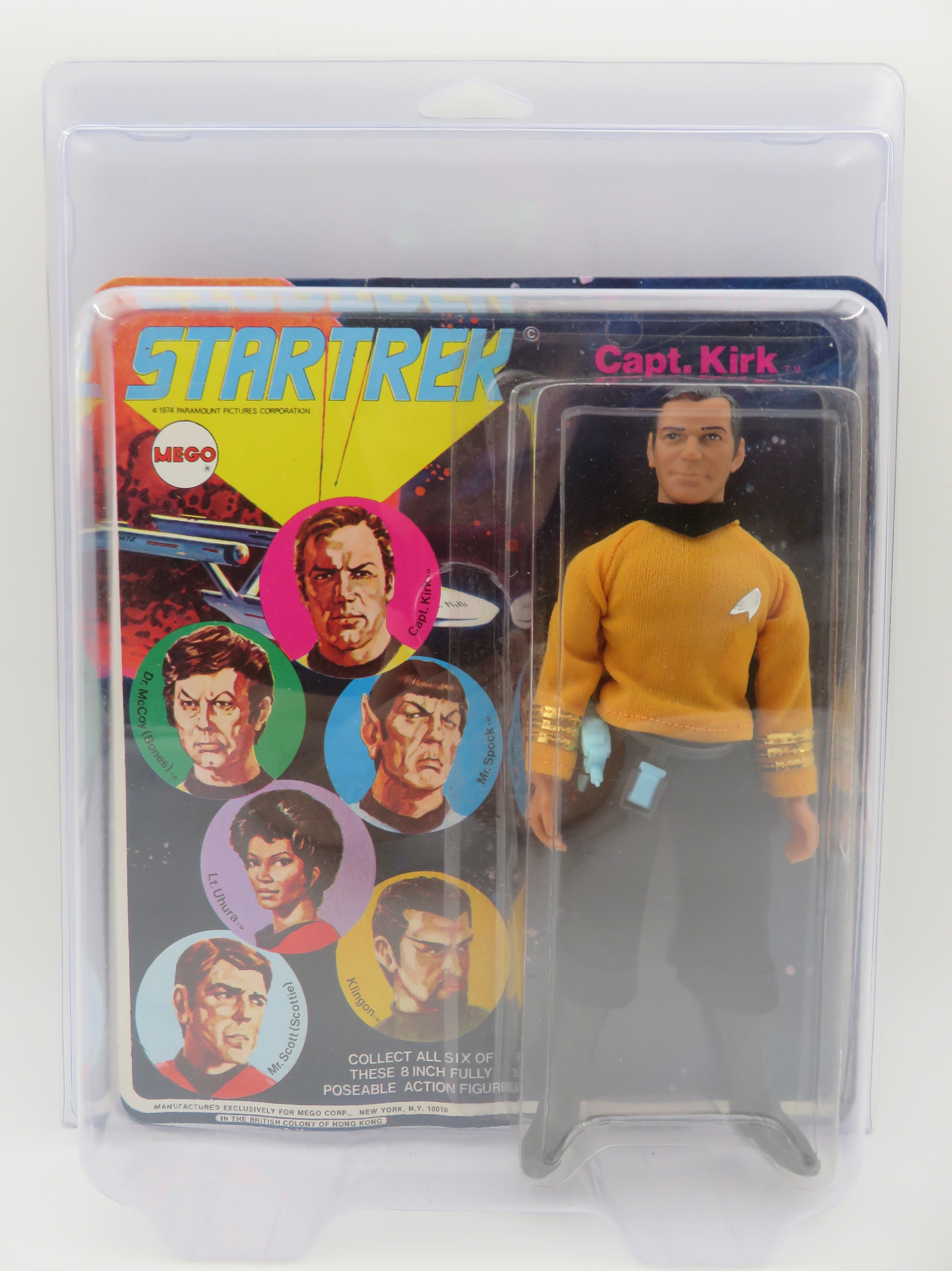 STAR TREK Captain Kirk 8" Action Figure - Mego Corp. (1974) Series 1 Vintage Toy